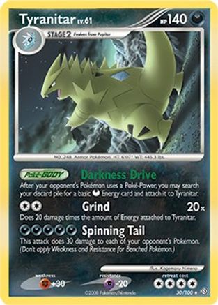 Tyranitar (DP Stormfront) (30/100) [Deck Exclusives] Holofoil - Holo Rare