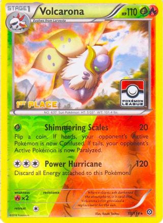 Volcarona (Pokemon League) [1st Place] (15/114) [League & Championship Cards] Reverse Holofoil - Promo