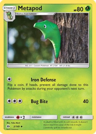 Metapod (002/149) [SM Base Set] - Uncommon