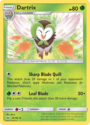Dartrix (010/149) [SM Base Set] Reverse Holofoil - Uncommon
