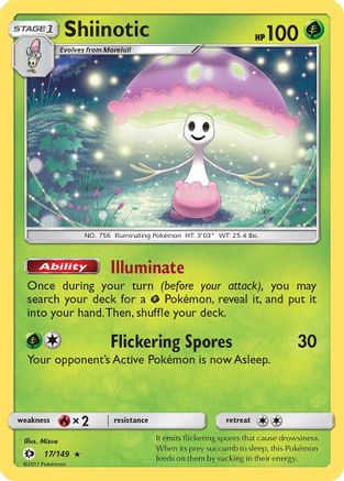 Shiinotic (017/149) [SM Base Set] Reverse Holofoil - Holo Rare