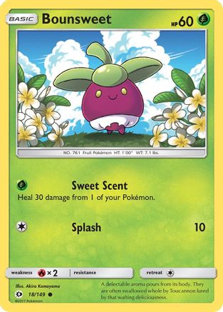 Bounsweet (018/149) [SM Base Set] Reverse Holofoil - Common