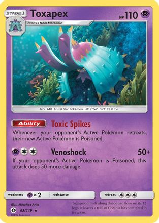 Toxapex (063/149) [SM Base Set] Reverse Holofoil - Holo Rare