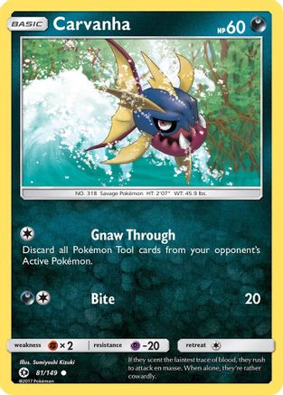 Carvanha (081/149) [SM Base Set] Reverse Holofoil - Common