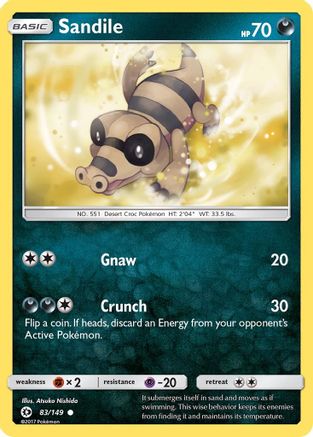Sandile (083/149) [SM Base Set] Reverse Holofoil - Common