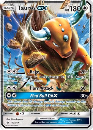 Tauros GX (100/149) [SM Base Set] Holofoil - Ultra Rare