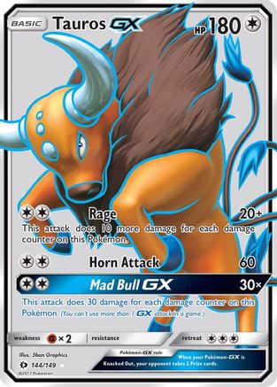 Tauros GX (Full Art) (144/149) [SM Base Set] Holofoil - Ultra Rare