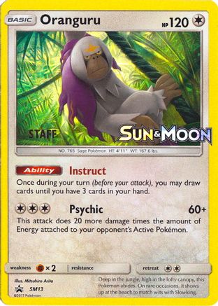 Oranguru - SM13 (Prerelease) [Staff] (SM13) [SM Promos] Holofoil - Promo