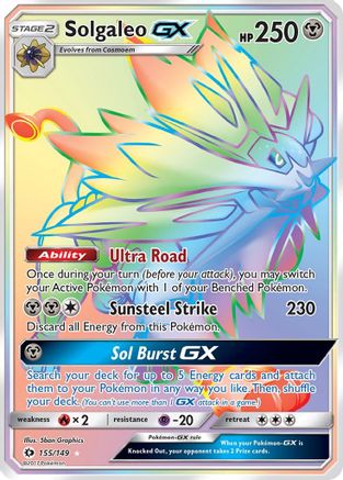 Solgaleo GX (Secret) (155/149) [SM Base Set] Holofoil - Secret Rare