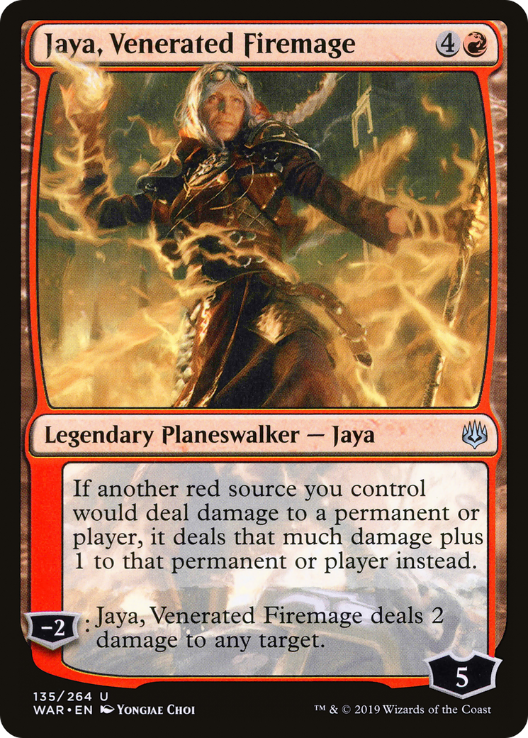 Jaya, Venerated Firemage (WAR-135) [War of the Spark] Foil