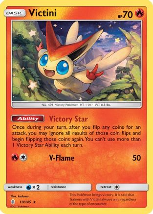 Victini (010/145) [SM  Guardians Rising] Reverse Holofoil - Holo Rare