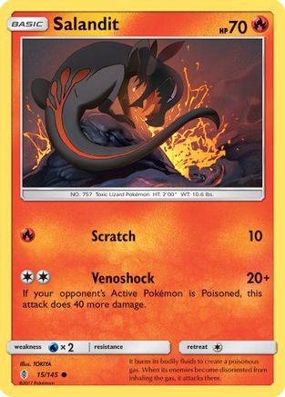Salandit (15/145) [SM  Guardians Rising] Reverse Holofoil - Common