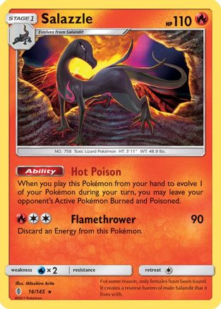 Salazzle (16/145) [SM  Guardians Rising] Reverse Holofoil - Rare