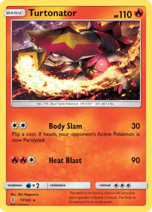 Turtonator (17/145) [SM  Guardians Rising] Reverse Holofoil - Rare