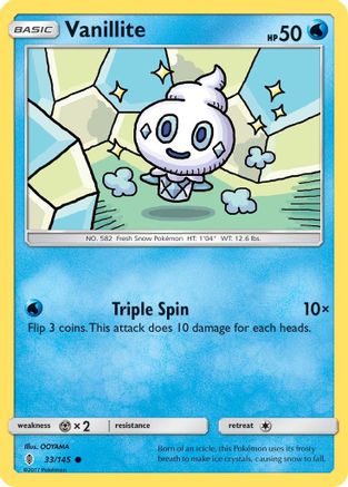 Vanillite (033/145) [SM  Guardians Rising] Reverse Holofoil - Common