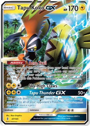 Tapu Koko GX (047/145) [SM  Guardians Rising] Holofoil - Ultra Rare