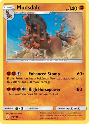 Mudsdale (076/145) [SM  Guardians Rising] Holofoil - Holo Rare