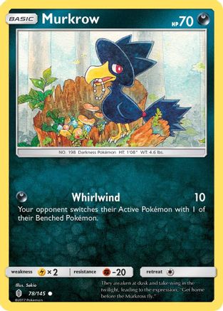 Murkrow (078/145) [SM  Guardians Rising] Reverse Holofoil - Common