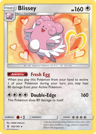 Blissey (102/145) [SM  Guardians Rising] Reverse Holofoil - Holo Rare