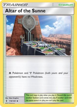 Altar of the Sunne (118/145) [SM  Guardians Rising] Reverse Holofoil - Uncommon