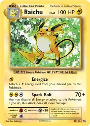 Raichu (XY Evolutions) (036/108) [Deck Exclusives] - Rare