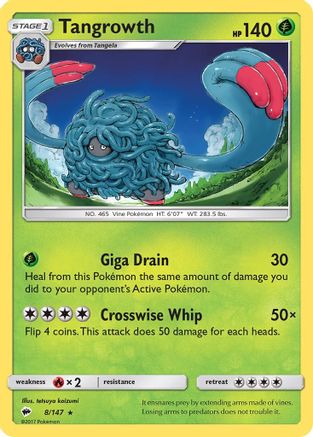 Tangrowth (8/147) [SM  Burning Shadows] Reverse Holofoil - Rare