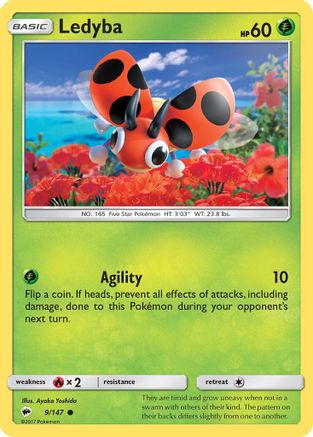 Ledyba (009/147) [SM  Burning Shadows] Reverse Holofoil - Common