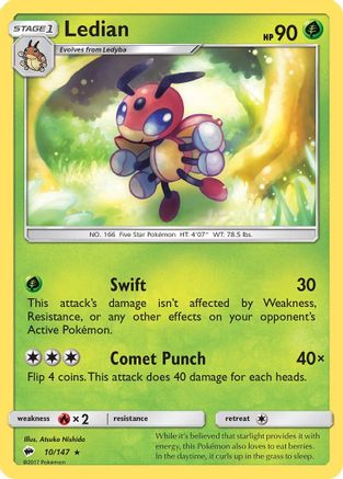 Ledian (010/147) [SM  Burning Shadows] - Rare