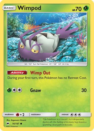 Wimpod (016/147) [SM  Burning Shadows] Reverse Holofoil - Common