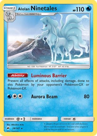 Alolan Ninetales (028/147) [SM  Burning Shadows] Reverse Holofoil - Rare