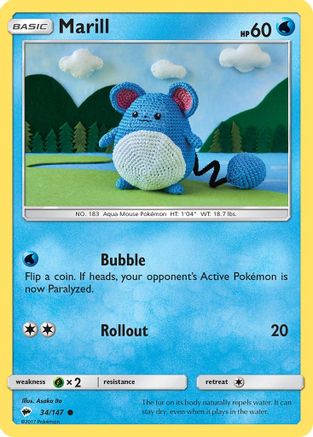 Marill (034/147) [SM  Burning Shadows] Reverse Holofoil - Common