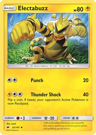 Electabuzz (42/147) [SM  Burning Shadows] - Uncommon