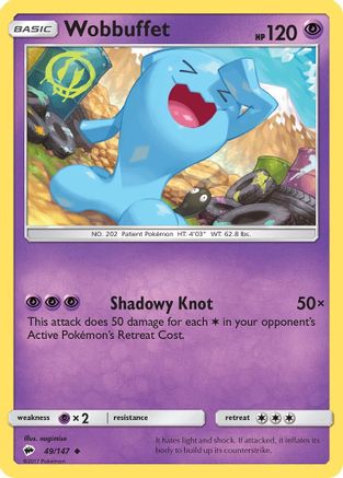 Wobbuffet (049/147) [SM  Burning Shadows] Reverse Holofoil - Uncommon
