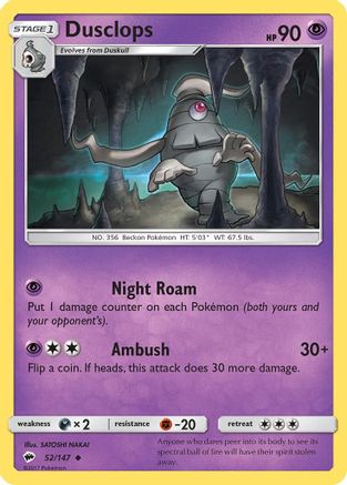 Dusclops (052/147) [SM  Burning Shadows] - Uncommon