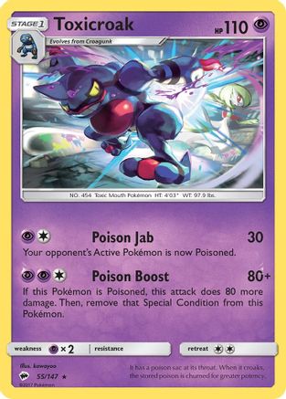 Toxicroak (055/147) [SM  Burning Shadows] - Rare