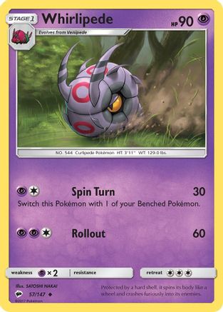 Whirlipede (057/147) [SM  Burning Shadows] - Uncommon