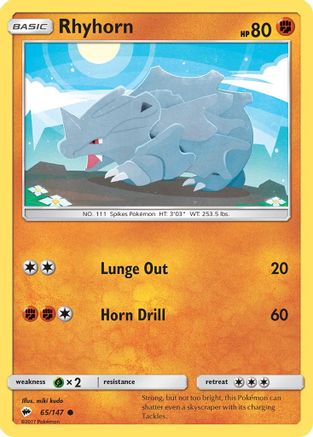 Rhyhorn (065/147) [SM  Burning Shadows] Reverse Holofoil - Common