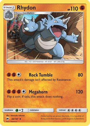 Rhydon (066/147) [SM  Burning Shadows] - Uncommon
