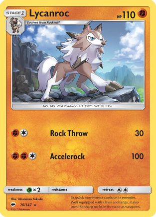 Lycanroc (076/147) [SM  Burning Shadows] Reverse Holofoil - Rare