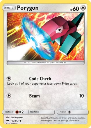 Porygon (103/147) [SM  Burning Shadows] Reverse Holofoil - Common