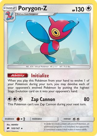 Porygon-Z (105/147) [SM  Burning Shadows] Holofoil - Holo Rare