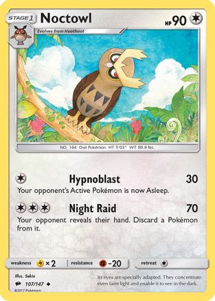 Noctowl (107/147) [SM  Burning Shadows] Reverse Holofoil - Uncommon