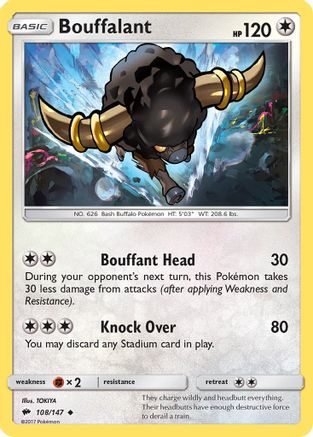 Bouffalant (108/147) [SM  Burning Shadows] Reverse Holofoil - Uncommon