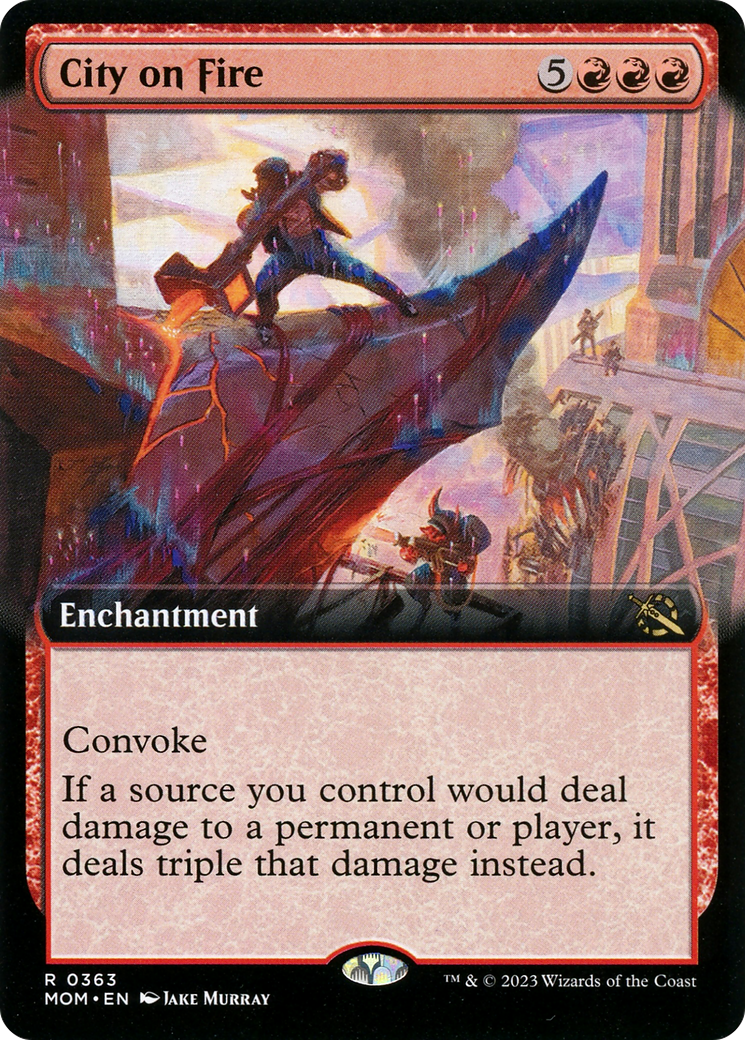 City on Fire (Extended Art) (MOM-363) [March of the Machine] Foil