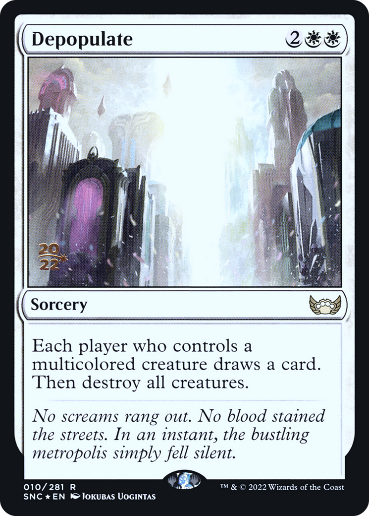 Depopulate (PRE-010) [Streets of New Capenna Promos] Foil