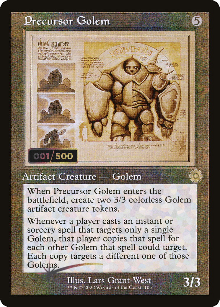 Precursor Golem (Schematic) (Serial Numbered) (BRR-105) [The Brothers' War Retro Artifacts] Foil