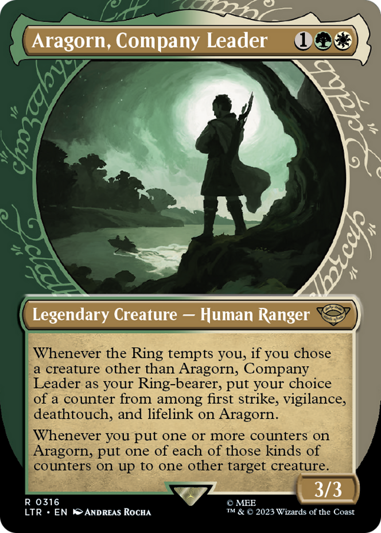 Aragorn, Company Leader (Showcase) (LTR-316) (Borderless) [The Lord of the Rings: Tales of Middle-earth] Foil