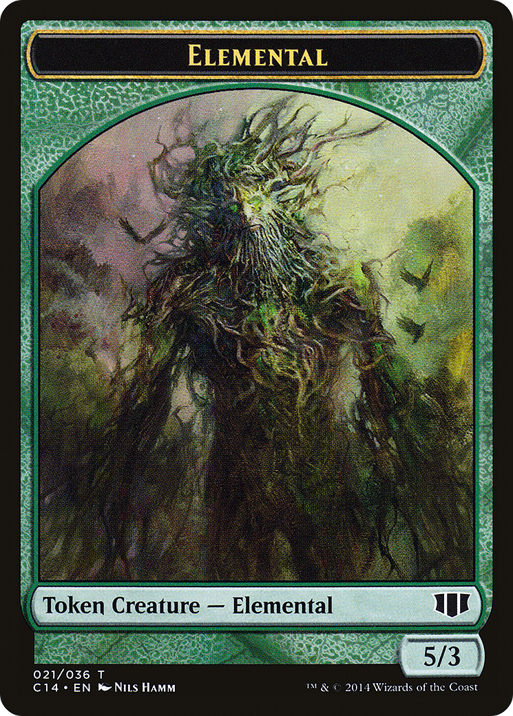 Elemental // Beast (3/3) Double-sided Token (C14-21 // 19) [Commander 2014 Tokens]