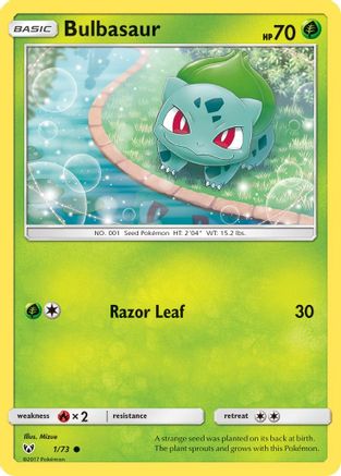 Bulbasaur (001/73) [Shining Legends] Reverse Holofoil - Common