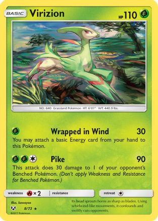 Virizion (008/73) [Shining Legends] Holofoil - Holo Rare